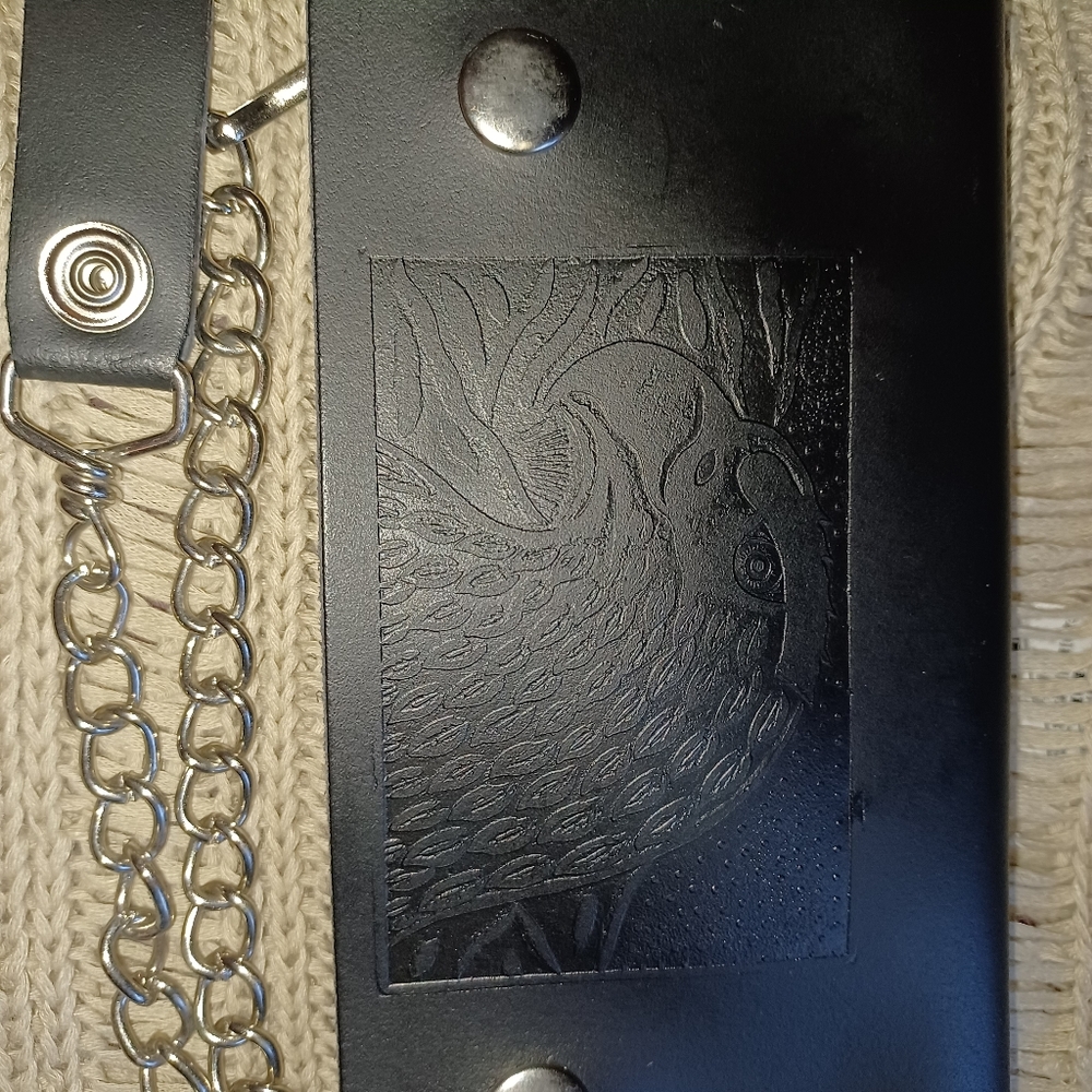 IBRO GENUINE LEATHER MOTORCYCLE WALLET WITH CHAIN